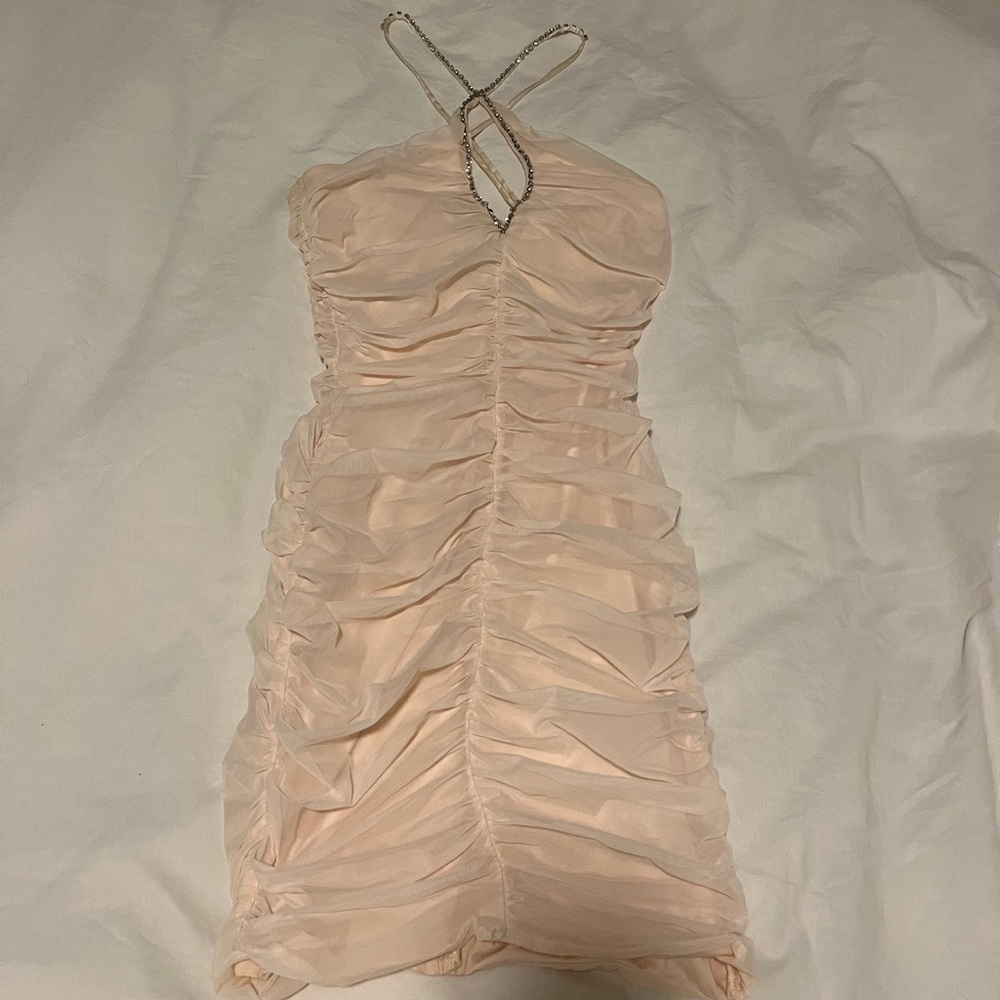 Oh Polly Cream Mini Dress